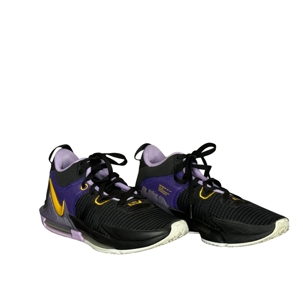 Nike LeBron Witness VII HO22 Black Purple Gold Mens 8 Basketball Shoes Lakers